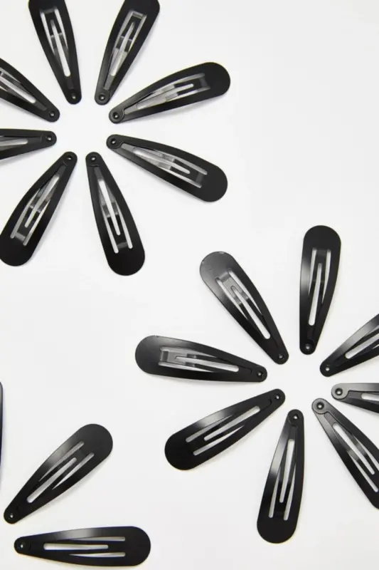 12'li Siyah Tarz Çıt Çıt Toka Seti-Siyah - 1