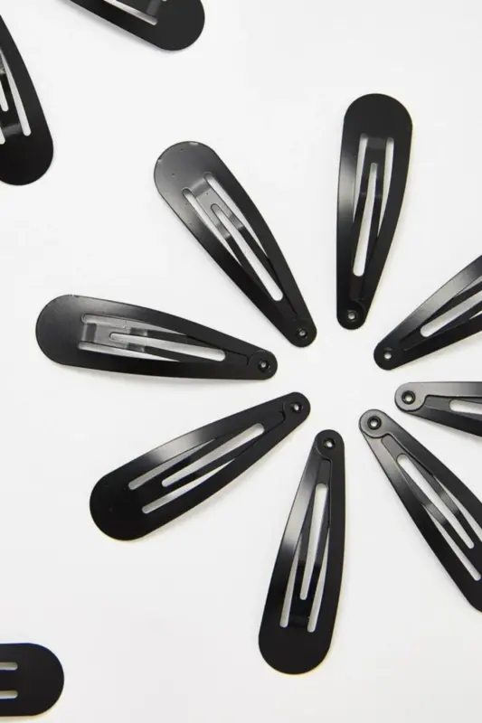 12'li Siyah Tarz Çıt Çıt Toka Seti-Siyah - 2