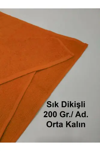 12'li Turuncu Kuaför Berber Havlusu 50x90 | Profesyonel Saç Kurutma Havlusu Ekonomik Set-Turuncu - 2