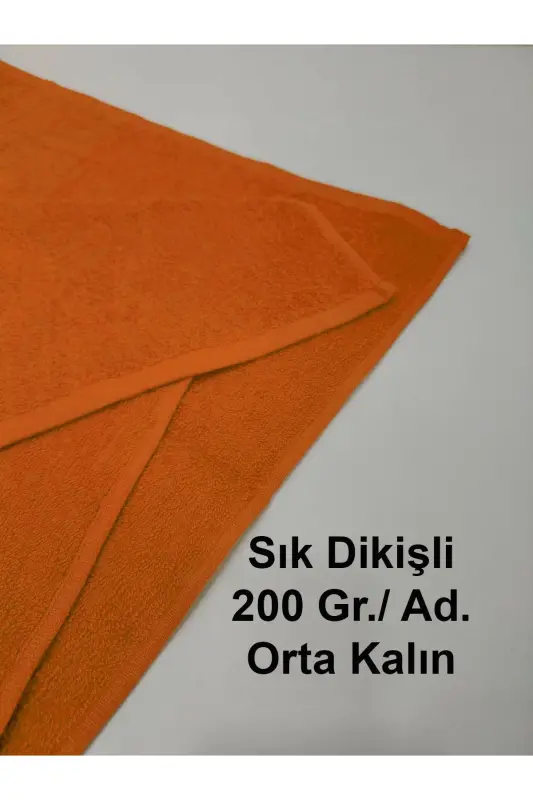 12'li Turuncu Kuaför Berber Havlusu 50x90 | Profesyonel Saç Kurutma Havlusu Ekonomik Set-Turuncu - 2