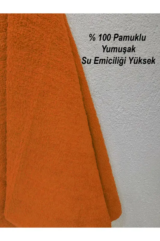 12'li Turuncu Kuaför Berber Havlusu 50x90 | Profesyonel Saç Kurutma Havlusu Ekonomik Set-Turuncu - 4