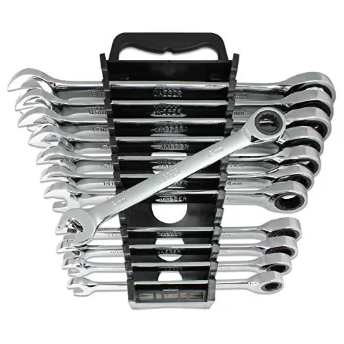 12pc MM/Metric TIGHTSPOT Ratcheting Wrenches - With Quick Access Wrench Organizer - Our standard in combination wrench sets from gear to tip - JAEGER
