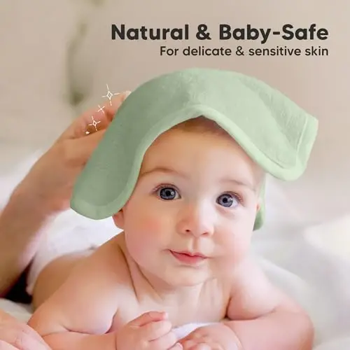 12pk Baby Washcloths, Soft Absorbent Washcloths for Face, Body (Pistachio) | Viscose from Bamboo Washcloths, Baby Towels, Newborn, Kids, Toddlers, Infant, Gentle on Sensitive Skin, 10x10, Reusable - 5