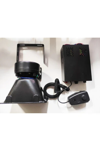 12V PROFESSIONAL ELECTRONIC SIREN WITH MEGAPHONE 3 SOUNDS 100W WIRELESS - REPLAX