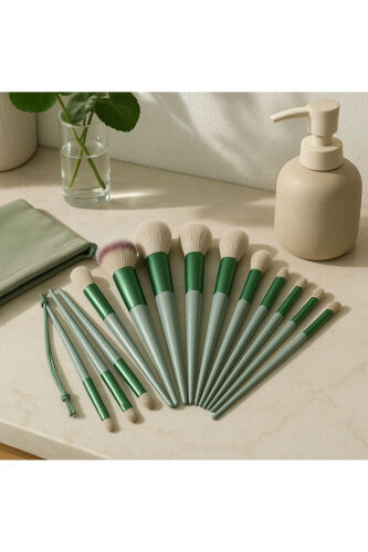 13 dona professional bo'yanish cho'tkasi to'plami (Yashil) - ONE STEP BEAUTY (1)