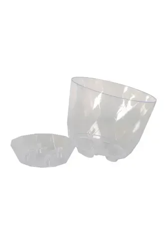 1.3 Litre 14,6x12,9cm Orchid Pot Baklava Patterned Plastic Crystal Yakamoz Orchid Pot No2-1.3 LT - 5