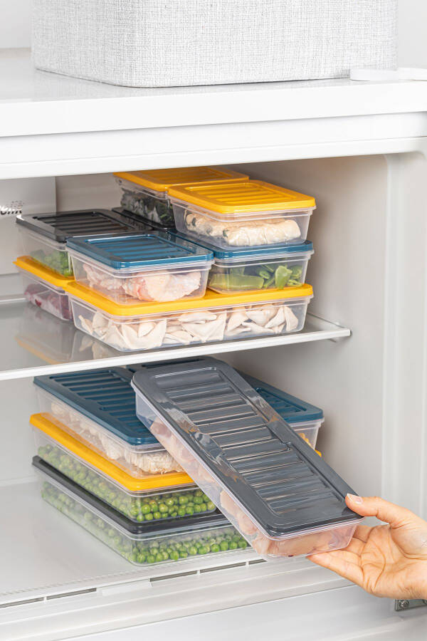 13-Piece Refrigerator Organizer Microwave and Freezer Safe Storage Container 1x2400ml-2x1170-2x1200ml-8x600ml - 6