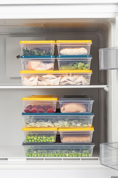 13-Piece Refrigerator Organizer Microwave and Freezer Safe Storage Container 1x2400ml-2x1170-2x1200ml-8x600ml - 7