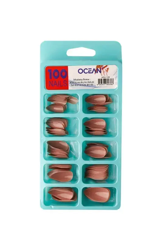 130 - 100'lü Kutulu Badem Protez Takma Tırnak-130 - 2