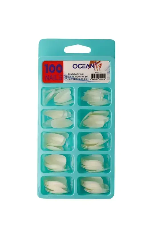 133 - 100'lü Kutulu Badem Protez Takma Tırnak-133 - 3