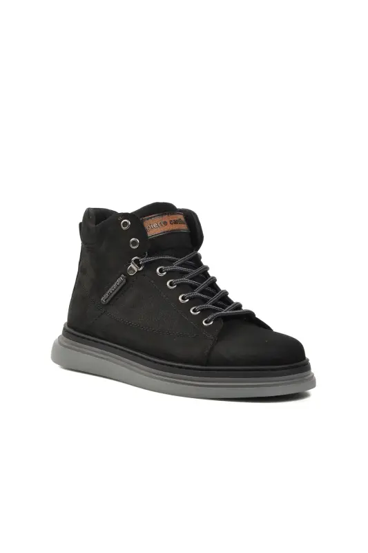 1361654-24K Black Nubuck Genuine Leather Men's Boot - Black Nubuck - 3