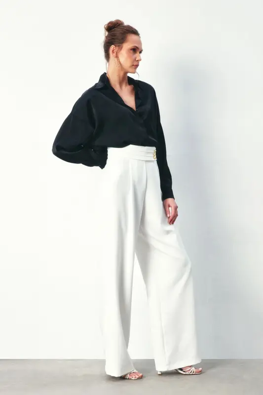 1387-2026 Qora Ayollar Zanjirli Naqshli Sholash Ko'ylak - QORA - 4