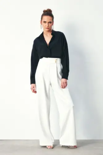 Zincir Desenli Gömlek - Siyah-SİYAH - 5