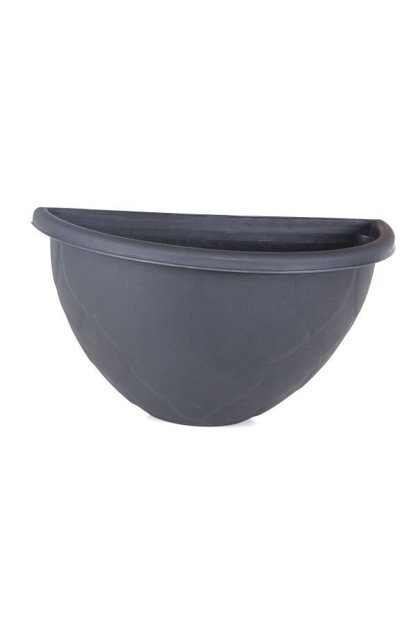 1.4 Litre Anthracite Half Wall Balcony Planter Garden Wall Matt Plastic Planter Drop No1 24.5x15.5cm - 9