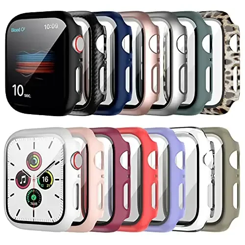 14 Pack Case с защитным стеклом для Apple Watch 38mm Series 3/2/1,anotch Slim Guard Bumper Полная защита Жесткий ПК защитный чехол HD Ультратонкий чехол для iWatch 38mm Accessories 
