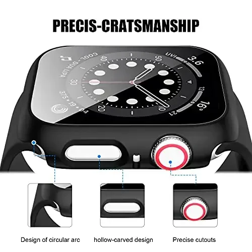 14 Pack Case with Tempered Glass Screen Protector for Apple Watch Series 10 42mm,Anotch Full Coverage Hard PC Protective Cover HD Ultra-Thin Guard Bumper for iWatch 10 42mm Accessories - 3