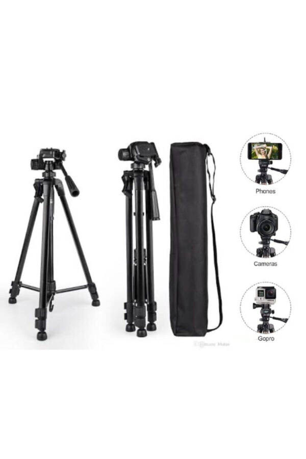 140 Cm Metall Kamera Projektor Telefon Tutqichi Tripod Professional Kamera Tripod 3366 - 1