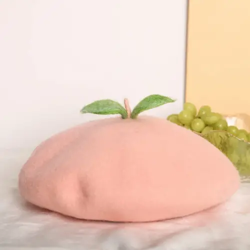 Yuri Japan Fruits Orange Peach Beret Cute Lolita Girl Hat Painter Cap Accessories for Women Gift - YURI (1)