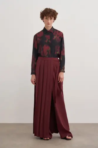 14122111 Bol Paça Düz Renk Pantolon Etek - 1