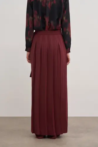 14122111 Bol Paça Düz Renk Pantolon Etek - 6