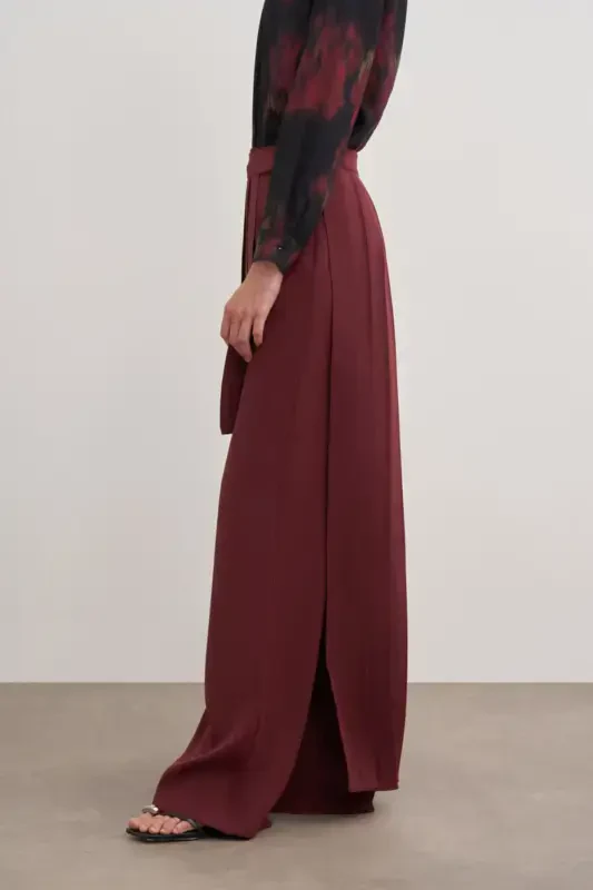 14122111 Wide Leg Plain Color Trousers Skirt - 3
