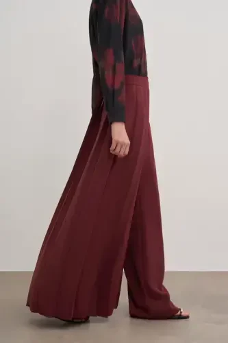 14122111 Wide Leg Plain Color Trousers Skirt - 4