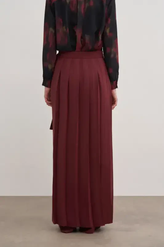 14122111 Wide Leg Plain Color Trousers Skirt - 6