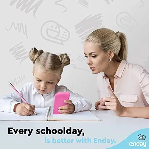 Calculator Pink, Basic Small Solar and Battery Operated, Large Display Four Function, Auto Powered Handheld Calculator School and Kids Available in Green, Red, Purple, Grey, Blue, 1 PK – By Enday - 5