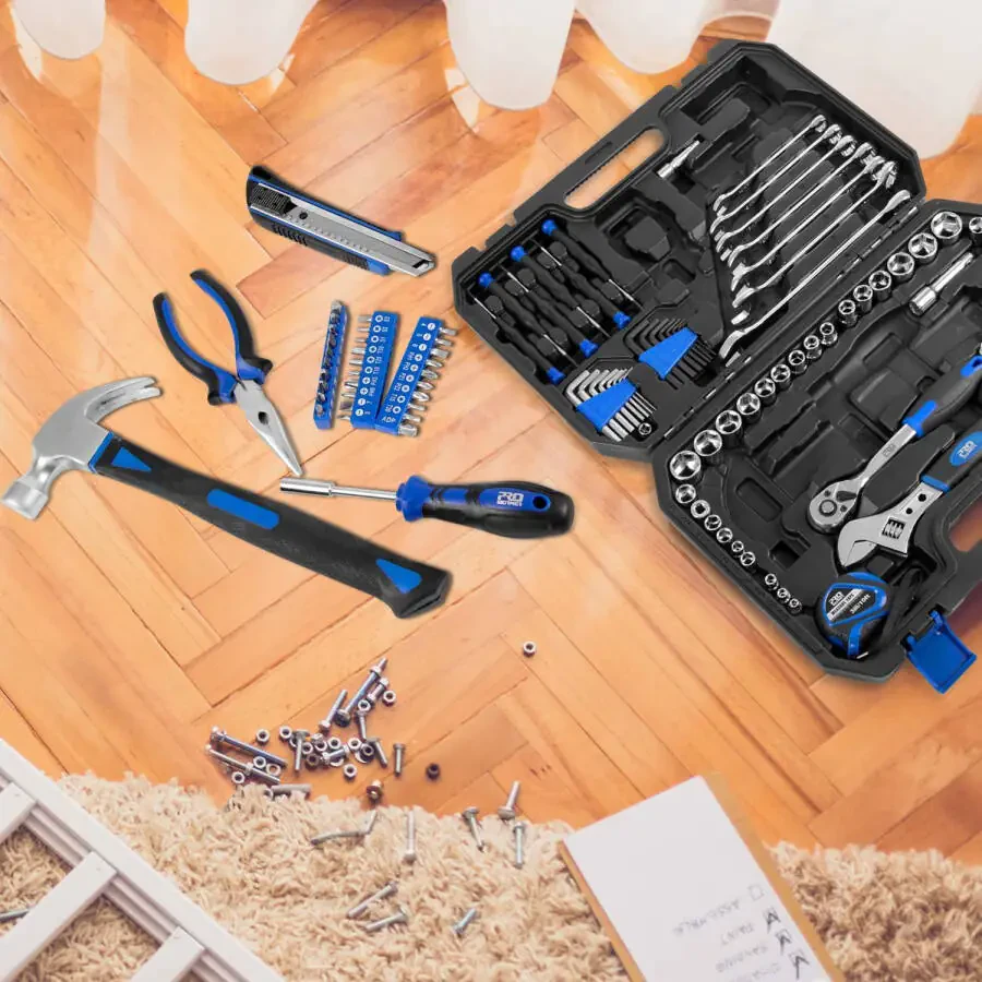 148-Piece Hand Tool Set, PROSTORMER Mixed Socket Wrench Household/Auto Repair Tool Kit with Toolbox Storage Case for Mechanical Repair, DIY, Home Maintenance - 2