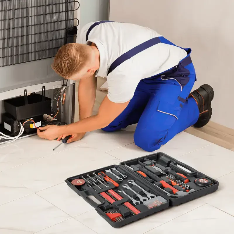 148 Piece Tool Sets All Purpose Household Tool Kit, General Basic Home Repair Tool Set with Toolbox Great for Men and Women, Household Hand Kit for Home Garage Office College Dormitory Use, Red - 8