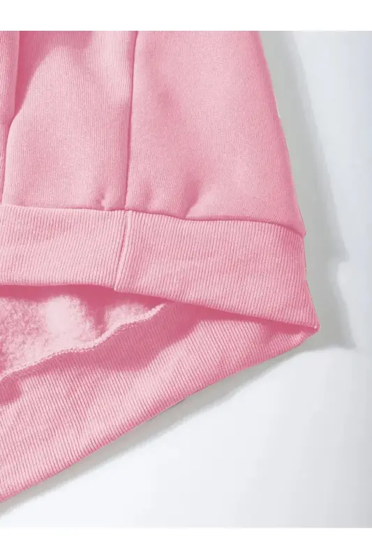 Kız Çocuk Pembe Panda Kelebek Baskılı Kapşonlu Fermuarlı Hırka - Pembe1- - 4