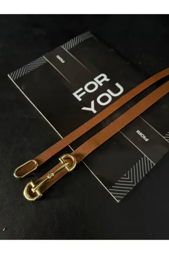 2’li Ithal Oval Gold Tokalı Ince Kemer, Pantolon Kemeri, Gömlek Kemeri, Ceket Kemeri - Taba2li 