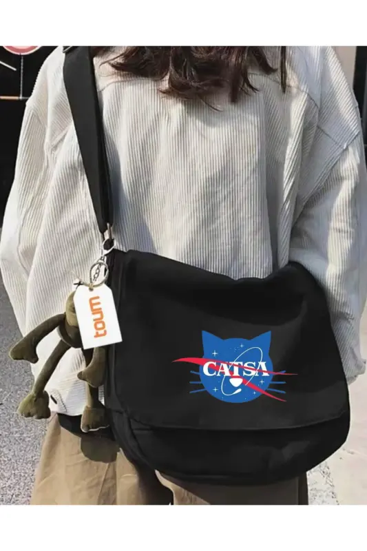 Cute Design Baskılı Unisex Yeşil Postacı Çantası - CA4 - 5