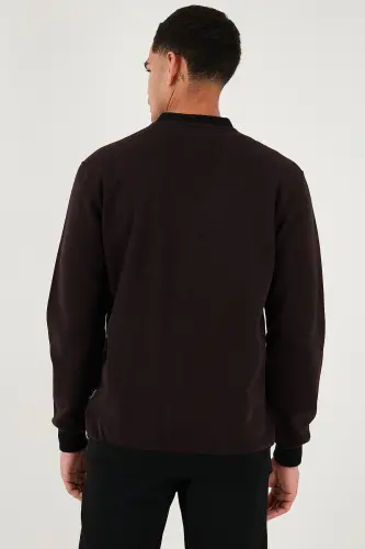 Pamuklu Regular Fit Düğmeli V Yaka Hırka Erkek HIRKA 456205 - BORDO - 7
