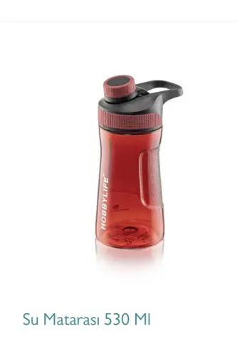Şeffaf Spor Okul Ofis Su Matarası 530ml - Mavi 