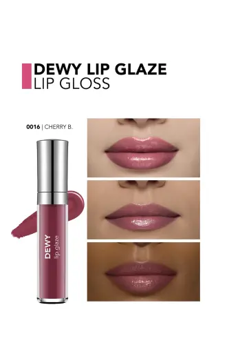 Dewy Lip Glaze Nemlendirici Etkili Yarı Transparan Dudak Parlatıcısı - 016 CHERRY BLOSSOM - BORDO - 2