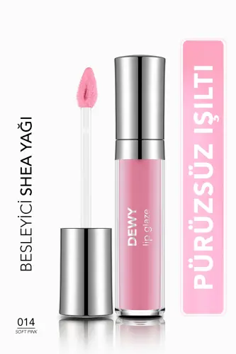 Dewy Lip Glaze Nemlendirici Etkili Yarı Transparan Dudak Parlatıcısı - 014 SOFT PINK - SOFT PINK 