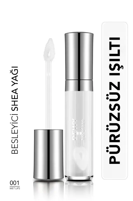 Dewy Lip Glaze Nemlendirici Etkili Yarı Transparan Dudak Parlatıcısı - 001 WET LIPS - TRANSPARAN - 1