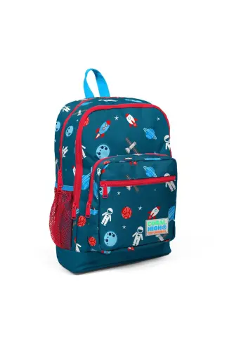 Kids Civit Kırmızı Uzay Desenli 3’lü Okul Çanta Seti SET0123116 - Çivit Mavisi - 1