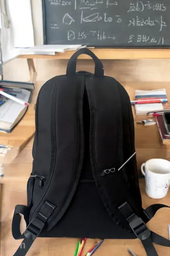 lisanslı lüx sağlam okul çantası geniş sırt çantası 45 cm. 22 cm. 30 cm. ebatlarında - Siyah6 