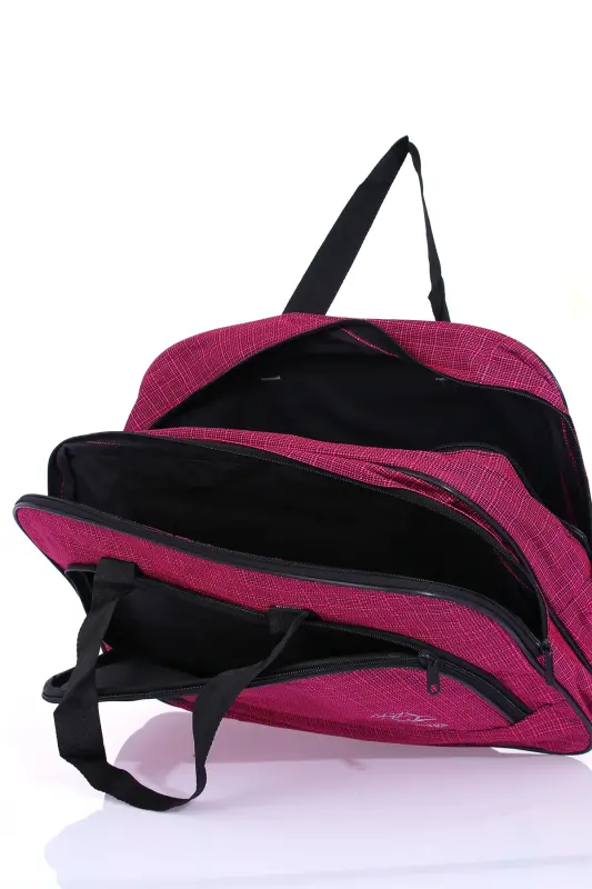 Nil-01 Unısex Havlu Kumaş Hostes Valiz Seyahat Tatil Spor Hastane Çok Gözlü El Ve Omuz Çantası Kabin - PEMBE - 3