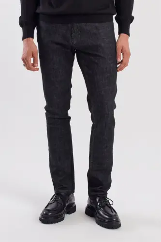 Siyah Slimfit Pamuklu Yıkamalı Jean Kot Pantolon 