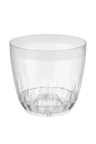 2 Adet 3 Litre Kristal Orkide Saksısı Set Tabaklı Şeffaf Plastik Saksı Seti - 3L Set - 4