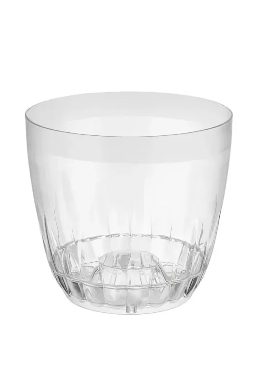 2 Adet 3 Litre Kristal Orkide Saksısı Set Tabaklı Şeffaf Plastik Saksı Seti - 3L Set - 4