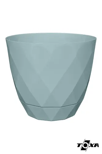 4,8 Litre 22cm Baklava Desenli Delikli Tabaklı Dekoratif Plastik Saksı Yakamoz No4 - Yeşil - 4