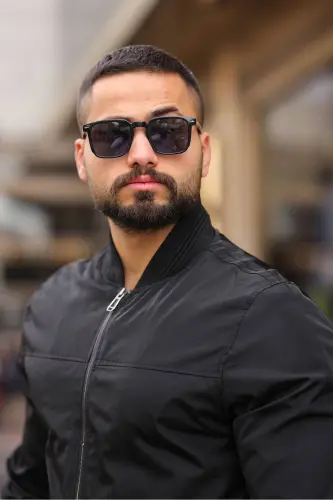 Erkek Siyah Baharlık Basic Bomber Ceket - siyah bndk - 8