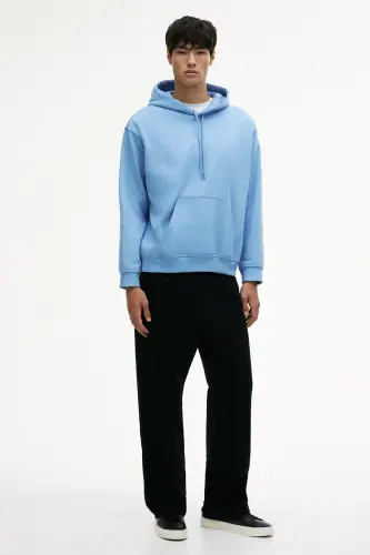 Loose Fit Kapüşonlu Üst - Açık mavi - H&M (1)