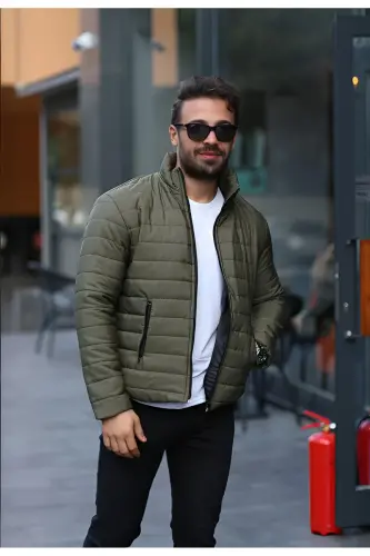 Erkek Haki Şişme Astarlı Mont Ceket - haki 