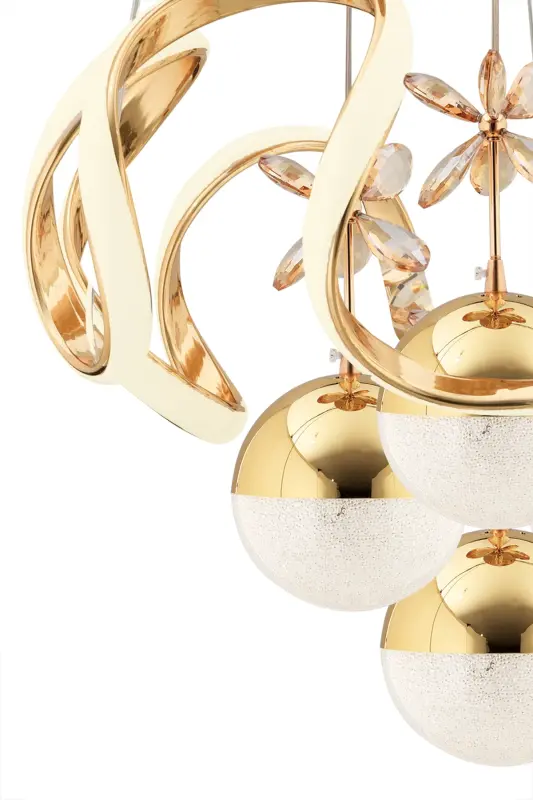 Mina Gold 3 Renk Ledli Modern Lüx Led Avize - mor - 4