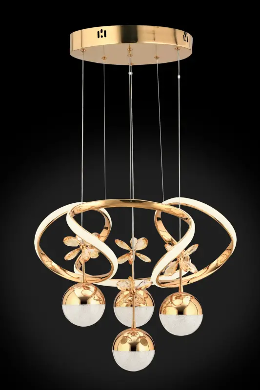 Rodin 3 Renk Gold Sarkıt Led Modern Ledli Avize - Sarı - 6